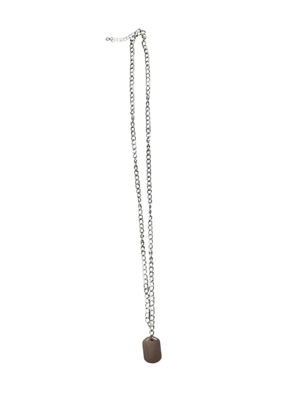 Andrew Christian Dog Tag Necklace Silver — One Size